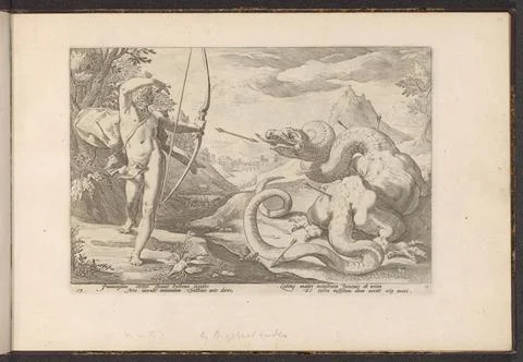 RECORD DATE NOT STATED  Apollo kills the giant snake Python, 1728 Apollo k... 写真素材