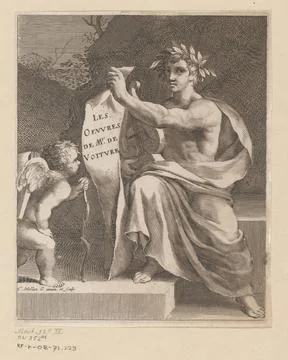 RECORD DATE NOT STATED  Apollo in Een Amor, Claude Mellan, 1650 print Pari... Stock-Fotos