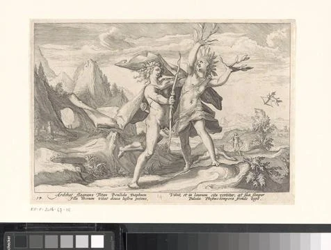 RECORD DATE NOT STATED  Apollo en Daphne, print When the Nymph Daphne was ... 스톡 사진