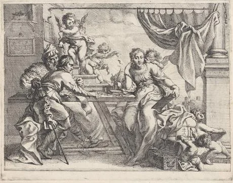 RECORD DATE NOT STATED  Arithmetics, Cornelis Schut (I), 1618 - 1655 print... Stock Photos