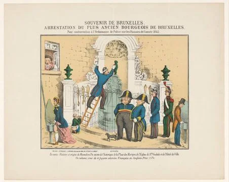 RECORD DATE NOT STATED  Arrest of Manneken Pis, 1845, Anonymous, 1845 - 18... Stock Photos