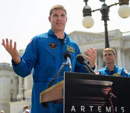 RECORD DATE NOT STATED  Artemis II Crew Media Availability. CSA (Canadian ... Stock Photos