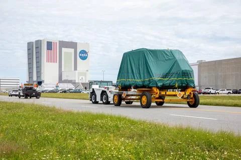 RECORD DATE NOT STATED  Artemis II Booster Aft Segment Transport from BFF ... Stock Photos