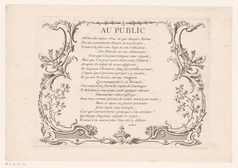 RECORD DATE NOT STATED  Assignment in Cartouche with flower pattern, Jean ... 스톡 사진