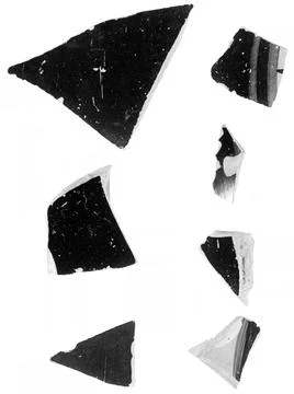 RECORD DATE NOT STATED Attic Black-Figure Neck Amphora Fragment. Attribute... Stock Photos