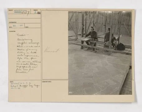 RECORD DATE NOT STATED  Aviation training in 1917 involved deciphering cry... Stock Photos