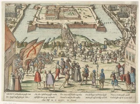RECORD DATE NOT STATED  Avoidance of the Spaniards from Ghent, 1576, 1576 ... Stock Photos
