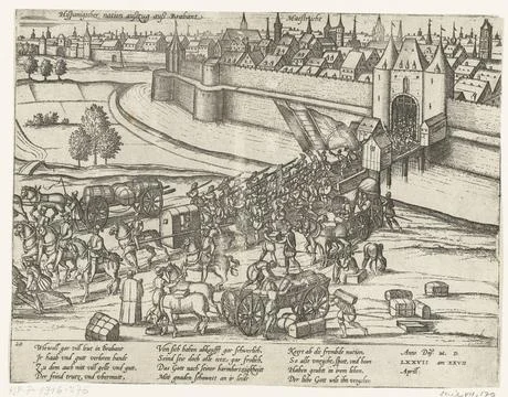 RECORD DATE NOT STATED  Avoiding Spaniards from Maastricht, 1577, Frans Ho... Stock Photos