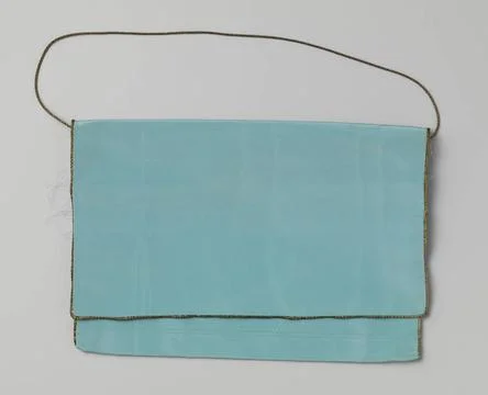 RECORD DATE NOT STATED  Bag in rectangular model of unadorned blue Ripszij... 库存照片