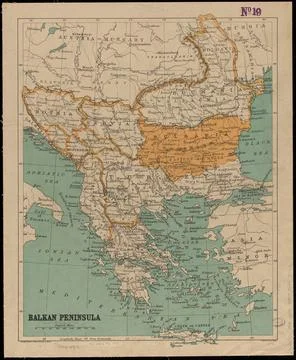 RECORD DATE NOT STATED Balkan peninsula , Balkan Peninsula, Maps Norman B.... Stock Photos