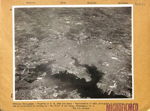 RECORD DATE NOT STATED Baltimore, Maryland, from 20,000 Feet Altitude. Ori... Stock Photos