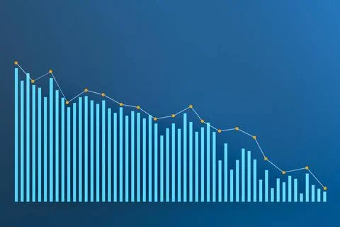 RECORD DATE NOT STATED Bar chart decreases, shrinking business. Business c... 写真素材