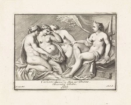 RECORD DATE NOT STATED  Bas-relief with Diana and Callisto, Matthijs Pool,... Stock Photos