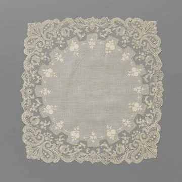 RECORD DATE NOT STATED  Batist handkerchief with an edge and embroidery, M... 写真素材