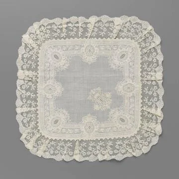 RECORD DATE NOT STATED  Batist handkerchief on which embroidery with eight... Stock Photos