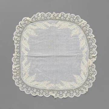 RECORD DATE NOT STATED  Batist handkerchief with a border embroidery with ... Stock Photos