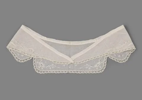 RECORD DATE NOT STATED  Batist scarf collar with whitework and a border Va... Stock Photos