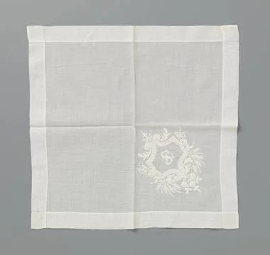 RECORD DATE NOT STATED  Batists handkerchief with S-monogram in whitework,... Stock Photos