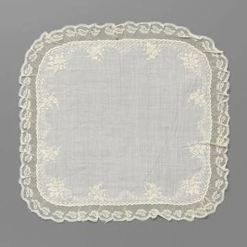 RECORD DATE NOT STATED  Batists handkerchief with plumetis embroidery and ... Stock Photos