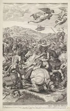 RECORD DATE NOT STATED  Battle of the Milvian bridge (left center leaf), P... Stock Photos