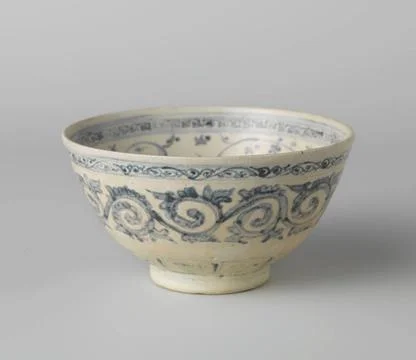 RECORD DATE NOT STATED  Bell-shaped bowl with floral scrolls, anonymous, c... 스톡 사진