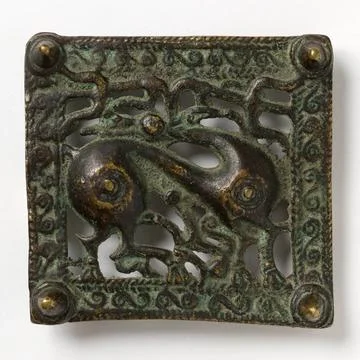 RECORD DATE NOT STATED  Belt plate. Bronze, Caucasus, modern era. Paris, C... Foto stock