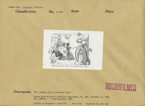 RECORD DATE NOT STATED The Bicycle Put to Practical Use. Original caption:... Stock Photos