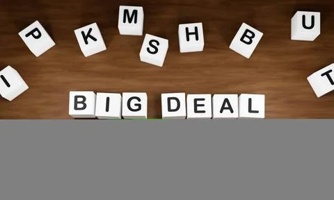 RECORD DATE NOT STATED Big Deal - Business agreement. White dice with dark... 스톡 사진