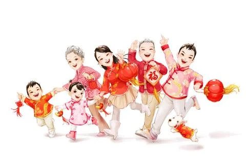 RECORD DATE NOT STATED Big Chinese family celebrating Chinese New Year Bei... Stock Photos