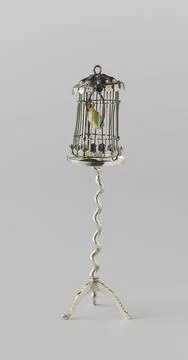 RECORD DATE NOT STATED  Bird cage with parrot, anonymous, c. 1870 - c. 190... Foto stock