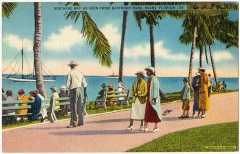 RECORD DATE NOT STATED Biscayne Bay as seen from Bayfront Park, Miami, Flo... Fotos de archivo