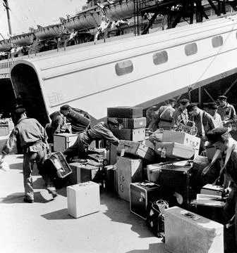 RECORD DATE NOT STATED Boat-Train/Luggage Loading, etc.. Photographs of Ma... 写真素材
