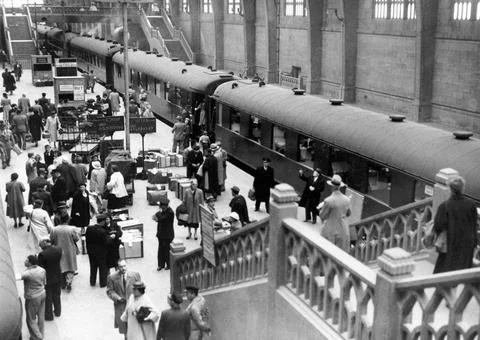RECORD DATE NOT STATED Boat-Train/Luggage Loading, etc.. Photographs of Ma... Stock Photos
