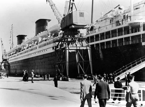 RECORD DATE NOT STATED Boat-Train/Luggage Loading, etc.. Photographs of Ma... Stock Photos