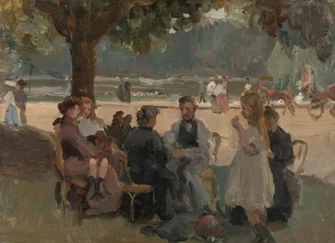 RECORD DATE NOT STATED  In the bois de boulogne near paris, Isaac Israels,... 스톡 사진