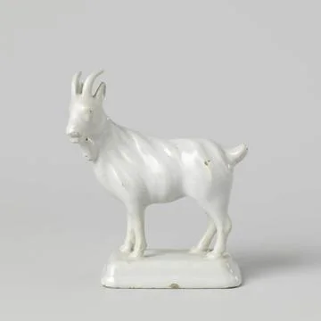RECORD DATE NOT STATED  Bok or goat on profiled pedestal with beveled corn... 库存照片