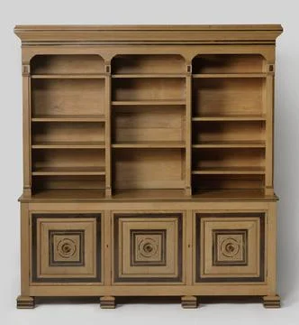 RECORD DATE NOT STATED  Bookcase inlaid with piping of ebony and with slic... Stock Photos
