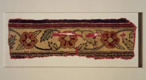 RECORD DATE NOT STATED Border Fragment of a Pashmina Carpet with Pattern o... Foto stock