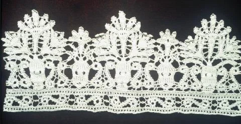 RECORD DATE NOT STATED Border (Italy); linen; Repeat: 3 inches; Bequest of... Fotos Stock