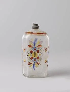 RECORD DATE NOT STATED  Bottle with flower vines, shrub branches and serpe... Stock Photos