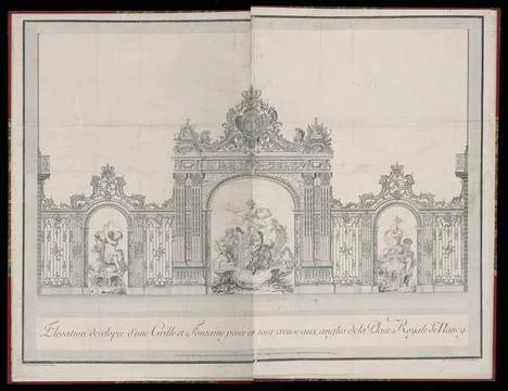 RECORD DATE NOT STATED Bound Print, Elevation developÃ e d une Grille et F.. Stock Photos