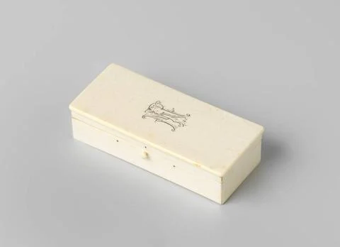 RECORD DATE NOT STATED  Box, rectangular, from ivory with monogram jvn, an... Stockfoto's