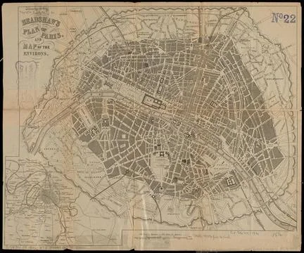 RECORD DATE NOT STATED Bradshaw s plan of Paris, and map of the environs ,... Stock Photos