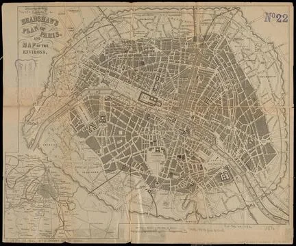 RECORD DATE NOT STATED Bradshaw s plan of Paris, and map of the environs. ... 스톡 사진