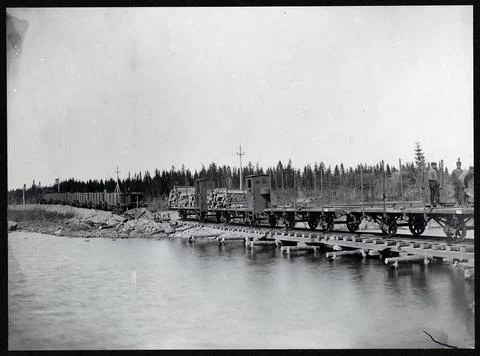 RECORD DATE NOT STATED The bridge site at the patchwork on the line betwee... 스톡 사진