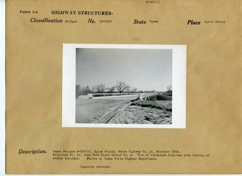 RECORD DATE NOT STATED Bridge on Lake Fork Creek. Original caption: Texas ... Stock Photos