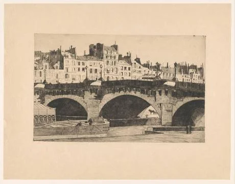 RECORD DATE NOT STATED  Bridge in Paris, Willem Adrianus Grondhout, 1888 -... Stock Photos