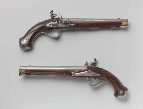 RECORD DATE NOT STATED  Bridle pistool with flint lock, Johan George Erel,... 스톡 사진