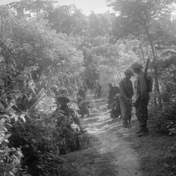 RECORD DATE NOT STATED  The British Occupation of Java Members of a compan... Stock-Fotos