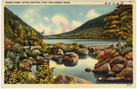 RECORD DATE NOT STATED Bubble Pond, Acadia National Park, Bar Harbor, Main... Fotos de archivo